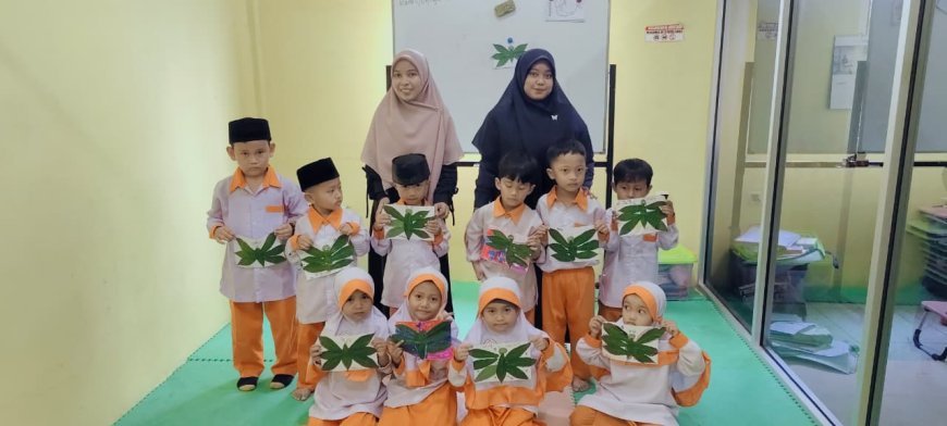 Sentuhan Alam dalam Kreativitas: Santri TK B Al-Quds Cendekia Muslim Sijunjung Sulap Daun Singkong Menjadi Karya Seni Kupu-Kupu yang Memikat