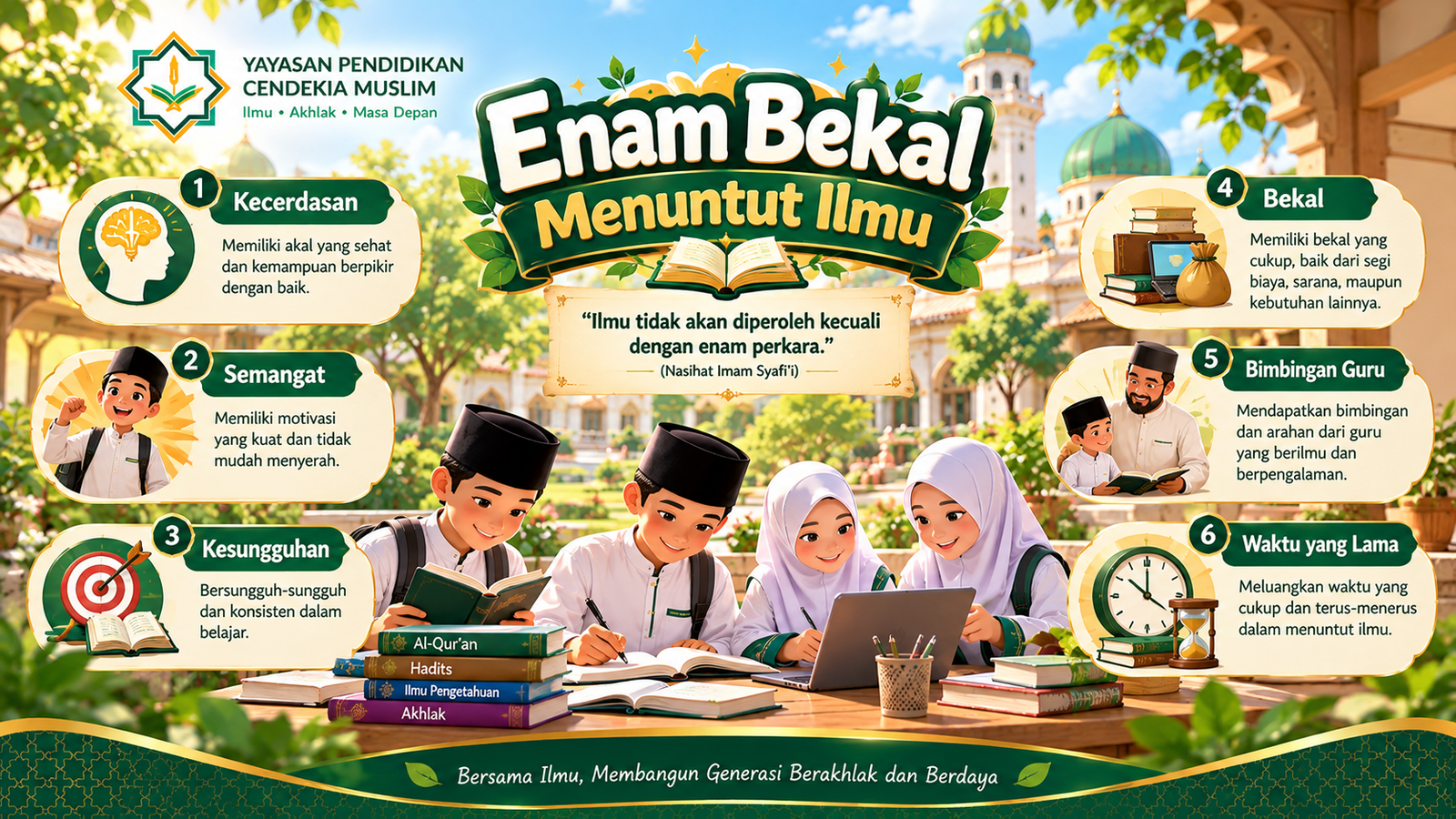 Enam Bekal Menuntut Ilmu, Menguatkan Adab dan Kesungguhan dalam Perjalanan Santri